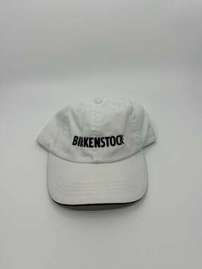 Birkenstock Vintage White Embroidered Logo Adjustable Dad Hat Made in USA